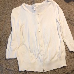 Loft off white 3/4 sleeve cardigan. Size M